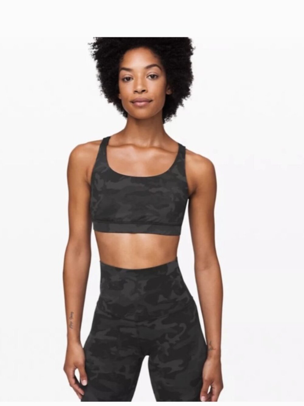 Lululemon Black Camo Invigorate Bra Size 10 B/C cup